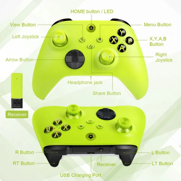 Joypad WIFI kontroler za XBOX One, XBOX X series, PC Windows, PS 3 zeleni