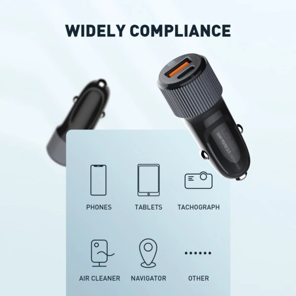 Auto punjac LDNIO C510Q PD/QC3.0 36W sa Type C na Type C kablom