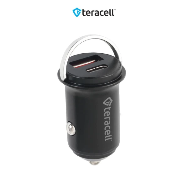 Auto punjac Teracell Evolution TC-13 PD 30W + USB QC3.0 18W, 48W (total) sa PD Lightning kablom crni
