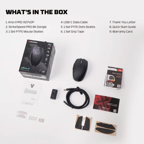 Mis Wireless Gaming Fantech XD7V2P Aria II PRO crveni