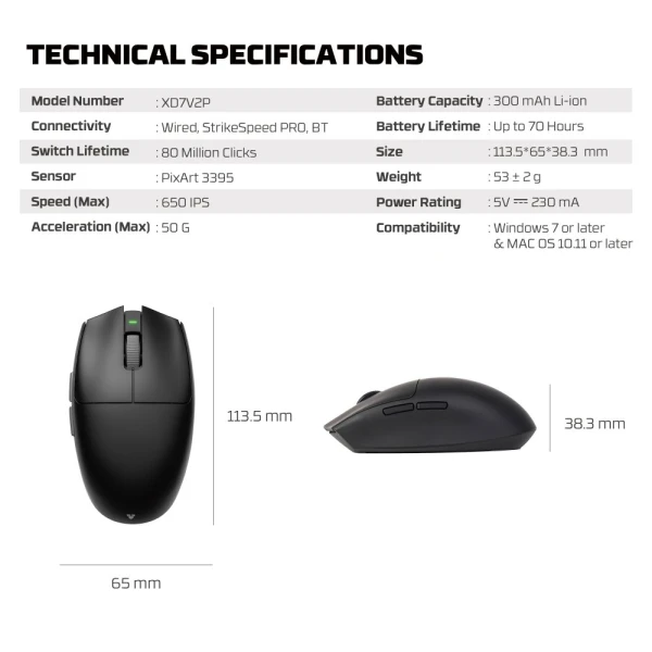 Mis Wireless Gaming Fantech XD7V2P Aria II PRO beli