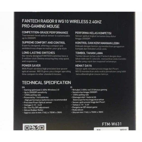 Mis Wireless Fantech WG10 Raigor II crni