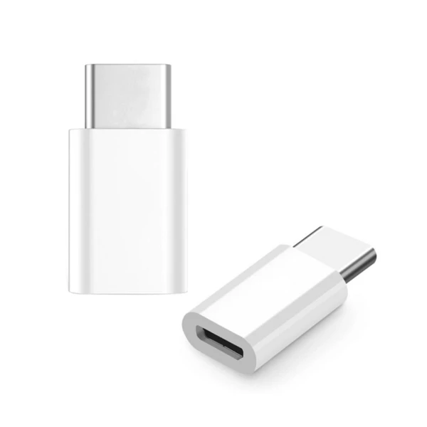 Adapter OTG micro USB na Type C beli