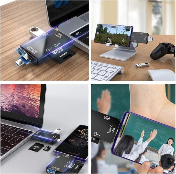 Citac kartica USB JWD 6u1 OTG crni