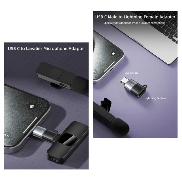 Adapter Type C na Lightning OTG EL sivi