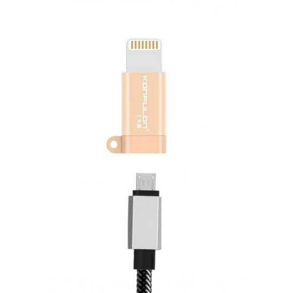 Adapter KONFULON Micro USB na iPhone lightning zlatni