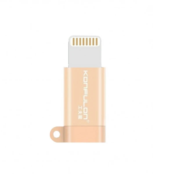 Adapter KONFULON Micro USB na iPhone lightning zlatni