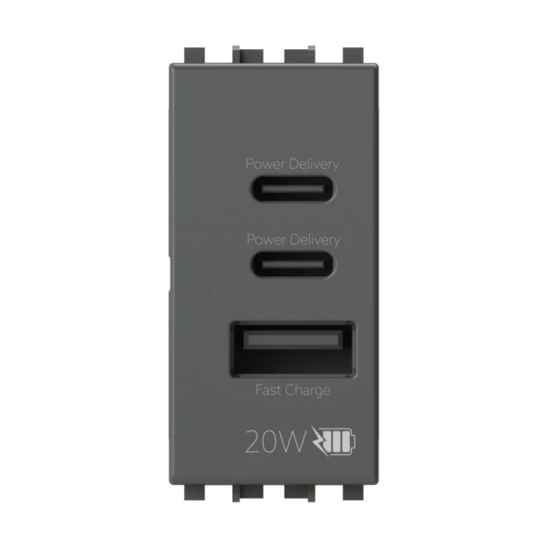 Uticnica USB CCA 20W Vimar Arke crna 4BUSB20WCCA.V19