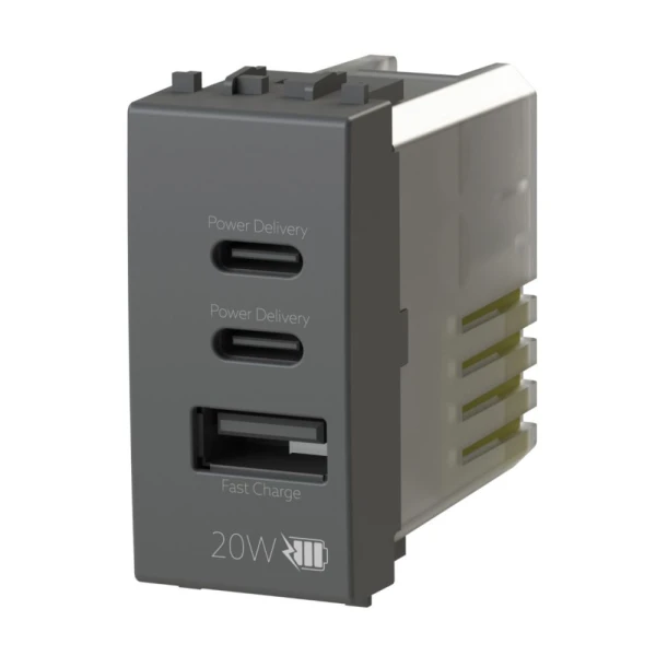 Uticnica USB CCA 20W Vimar Arke crna 4BUSB20WCCA.V19