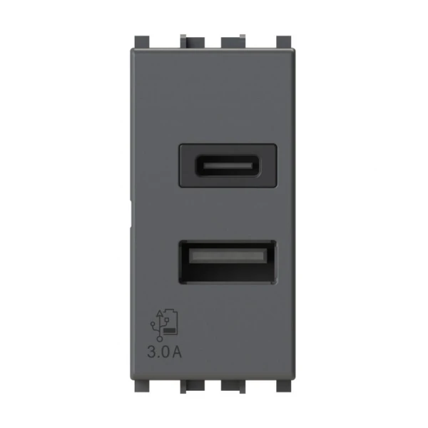 Uticnica USB CA 20W Vimar Arke crna 4B.V19.USB.30