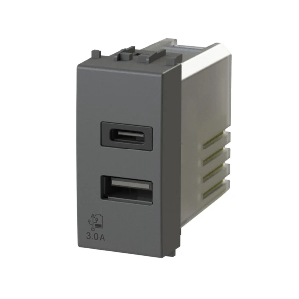 Uticnica USB CA 20W Vimar Arke crna 4B.V19.USB.30
