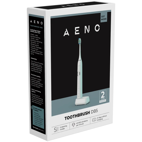 AENO Sonic Electric Toothbrush DB5: White, 5 modes, wireless charging, 46000rpm, 40 days without charging, IPX7 ( ADB0005 ) 