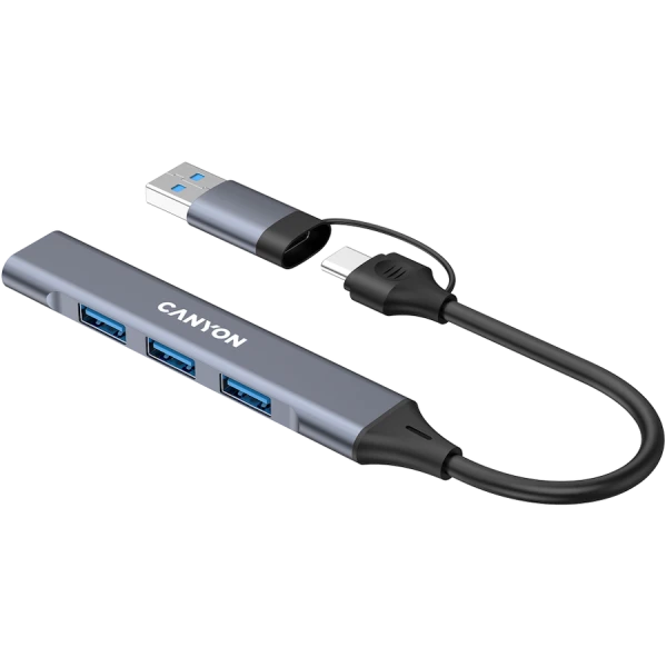 CANYON hub DS-02 4in1 USB-AC Grey ( CNS-TDS02G ) 