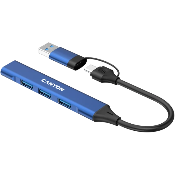CANYON hub DS-02 4in1 USB-AC Blue ( CNS-TDS02BL ) 