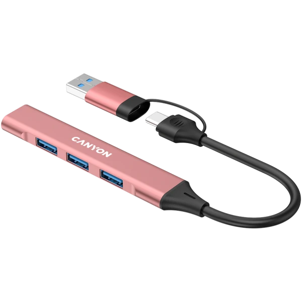 CANYON hub DS-02 4in1 USB-AC Pink ( CNS-TDS02P ) 