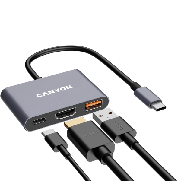CANYON hub DS-4 3in1 USB-C Grey ( CNS-TDS4 ) 