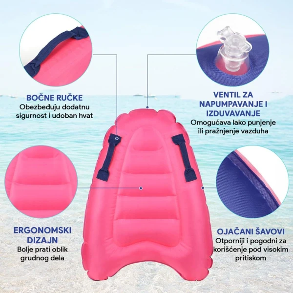 Daska JWD Surfboard 80x60 za plivanje pink