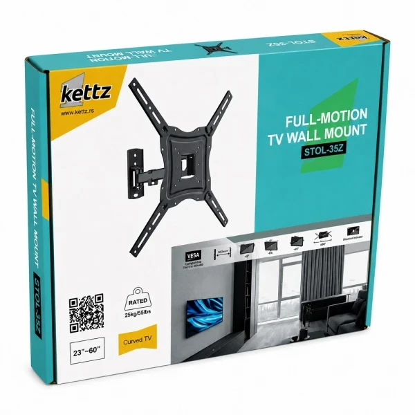 Nosač za TV Kettz STOL-35Z 23-60/vesa max 400x400/25kg/zglobni