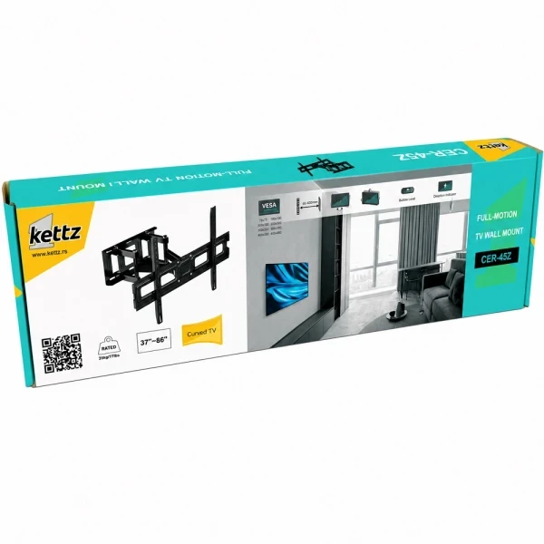 Nosač za TV Kettz CER-45Z 37-86/vesa max 600x400/35kg/zglobni