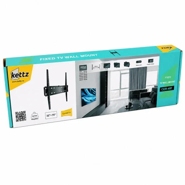 Nosač za TV Kettz CER-40F 32-75/vesa max 400x400/45kg/fiksni
