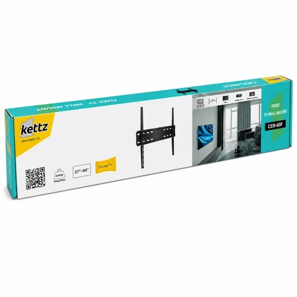 Nosač za TV Kettz CER-60F 37-86/vesa max 600x400/45kg/fiksni