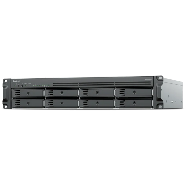 Synology RackStation RS1226PLUS, Rack2U 8 bay 3.5 and 2.5, SATA HDD SSD, AMD Ryzen V1500B 4 core 2.2GHz, 4 GB DDR4ECC SODIM, 2xMemory slots