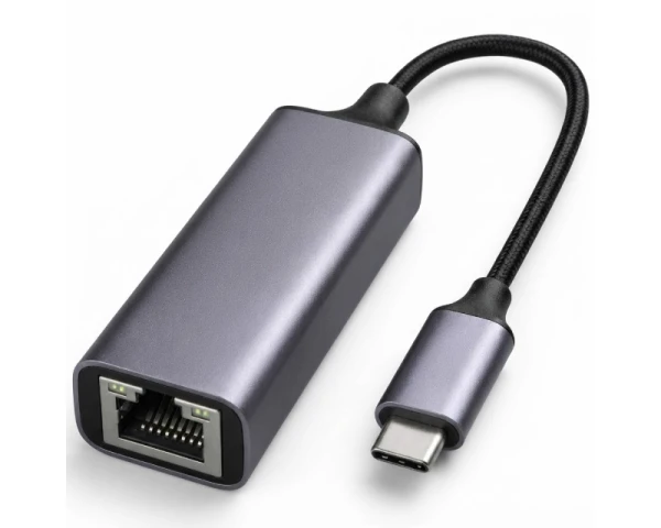 E-GREEN Mrežni Adapter USB 3.1 tip C (M) - Gigabit ethernet RJ-45 (F) crni