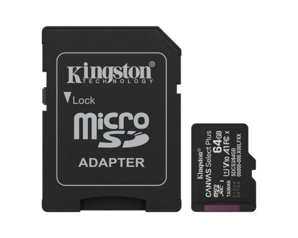 KINGSTON Memorijska kartica U1 V10 SDXC 64GB Canvas Select Plus G3 150R SDCS3/64GB + adapter