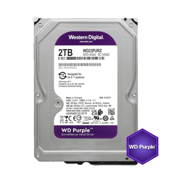 Hard disk WD purple 2TB 3.5'' 64MB