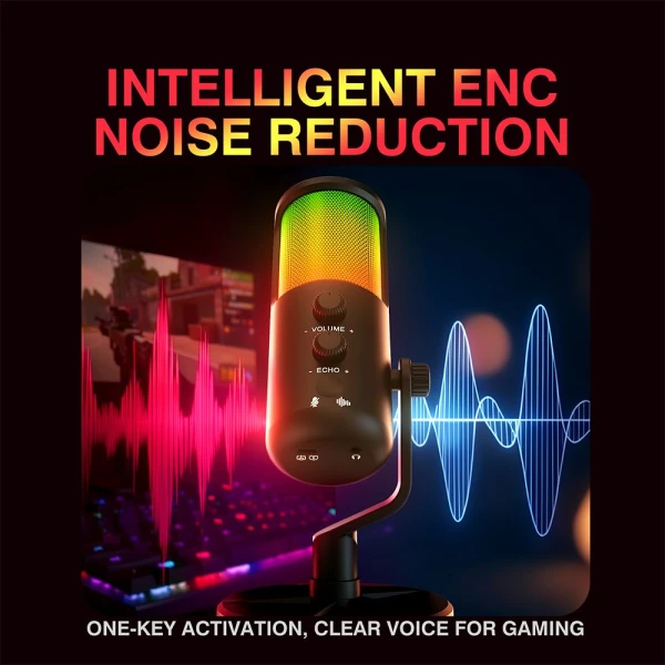Mikrofon YU6 RGB crni