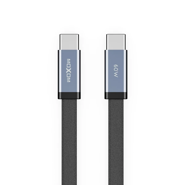 Usb data kabal moxom mx-cb372 pleteni fast 60w 3a type-c na type-c 1m crni