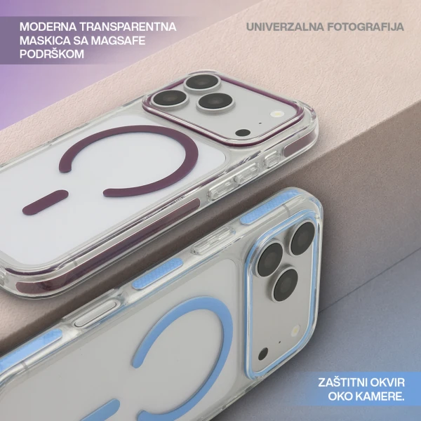 Futrola color clear magsafe za iphone 17 pro max (6.9)/iphone 18 pro max (6.9) siva