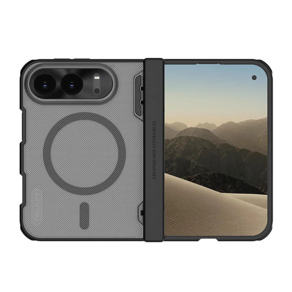 Futrola nillkin super frosted shield fold magnetic case za iphone duo providno crna