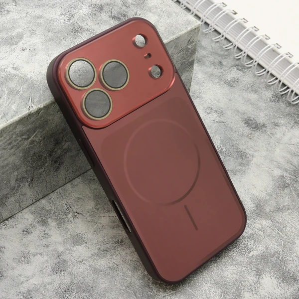 Futrola color metal magsafe ii za iphone 17 pro (6.3)/iphone 18 pro (6.3) dark cherry