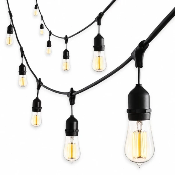 Svetlosni niz sa 20 LED sijalica E27 20 m 2700K IP44