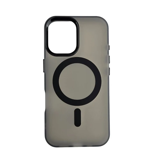 Silikonska futrola Magsafe FLURO COLOR Iphone 16 CRNA