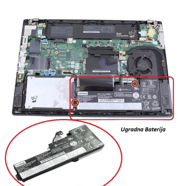 Baterija za laptop Lenovo ThinkPad T480 T470 A475 A485 - ugradna