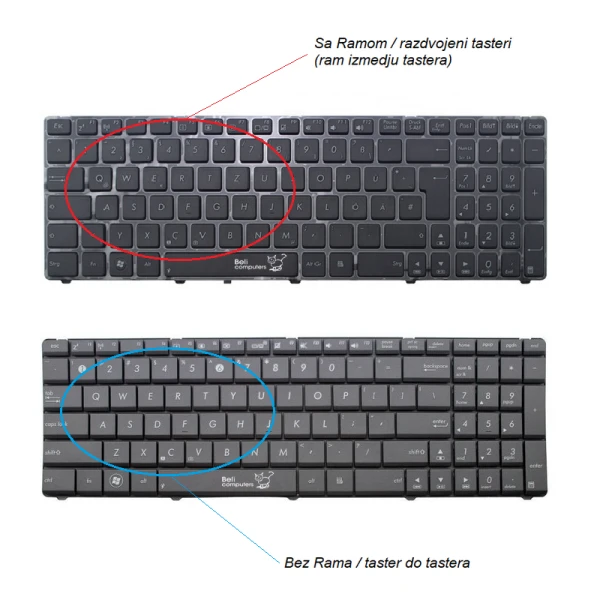 Tastatura za Laptop Asus K53E K52 X55 X54 X55A razdvojeni tasteri