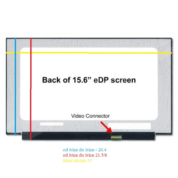 LED Ekran za laptop 15.6 slim 40 pina kraci bez kacenja
