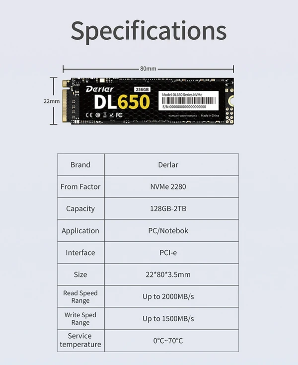 NVME 3.0 Derlar 256gb