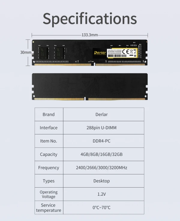 PC Ram Memorija Derlar DDR4 16gb 3200mhz