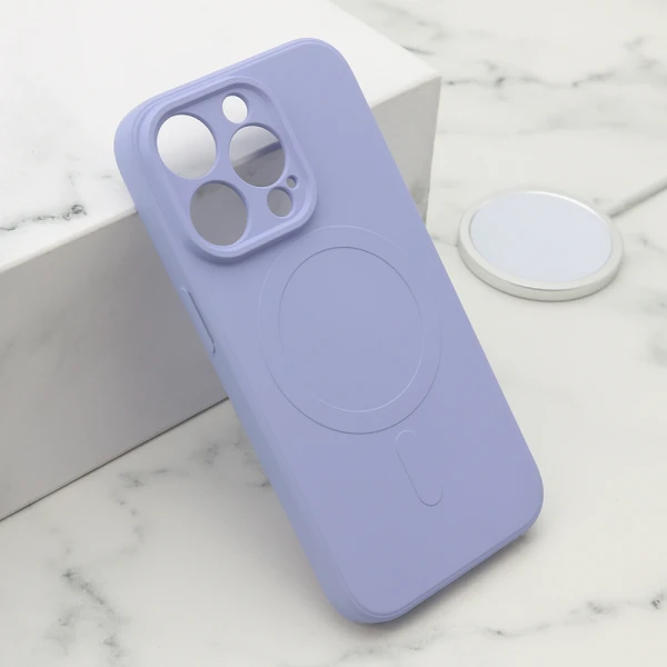 Futrola velvet touch magsafe za iphone 15 pro (6.1) ljubicasta