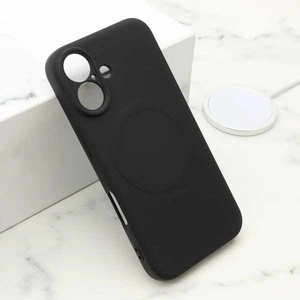 Futrola velvet touch magsafe za iphone 16 (6.1) crna
