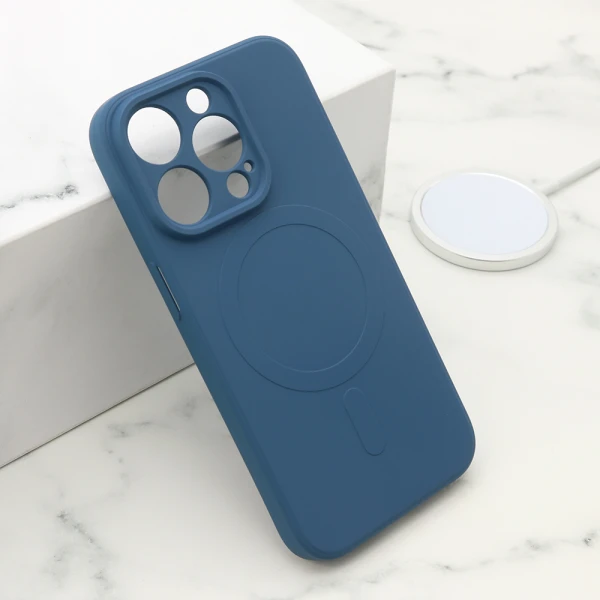 Futrola velvet touch magsafe za iphone 15 pro (6.1) plava