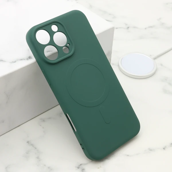 Futrola velvet touch magsafe za iphone 16 pro max (6.9) tamno zelena