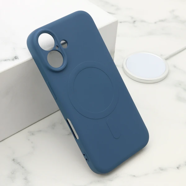Futrola velvet touch magsafe za iphone 16 (6.1) plava