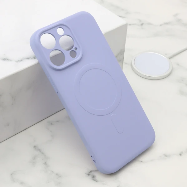 Futrola velvet touch magsafe za iphone 15 pro max (6.7) ljubicasta