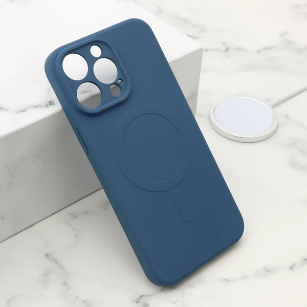 Futrola velvet touch magsafe za iphone 14 pro max (6.7) plava