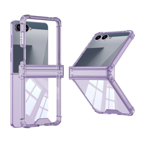 Futrola transparent color line za samsung f751b galaxy z flip 7 5g ljubicasta (gkk case)