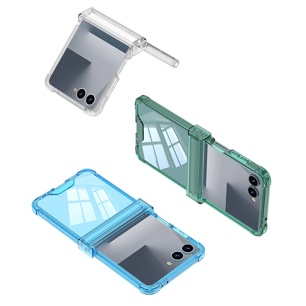 Futrola transparent color line za samsung f751b galaxy z flip 7 5g crna (gkk case)